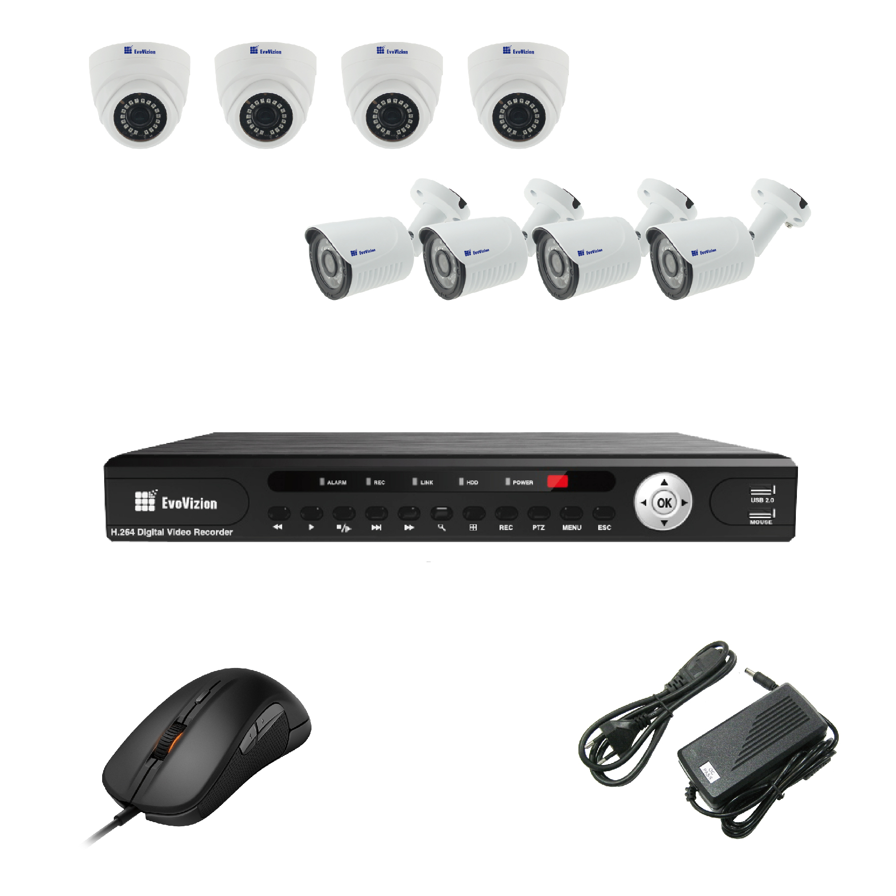 Комплект видеонаблюдения EvoVizion 4DOME-4OUT-240-LITE