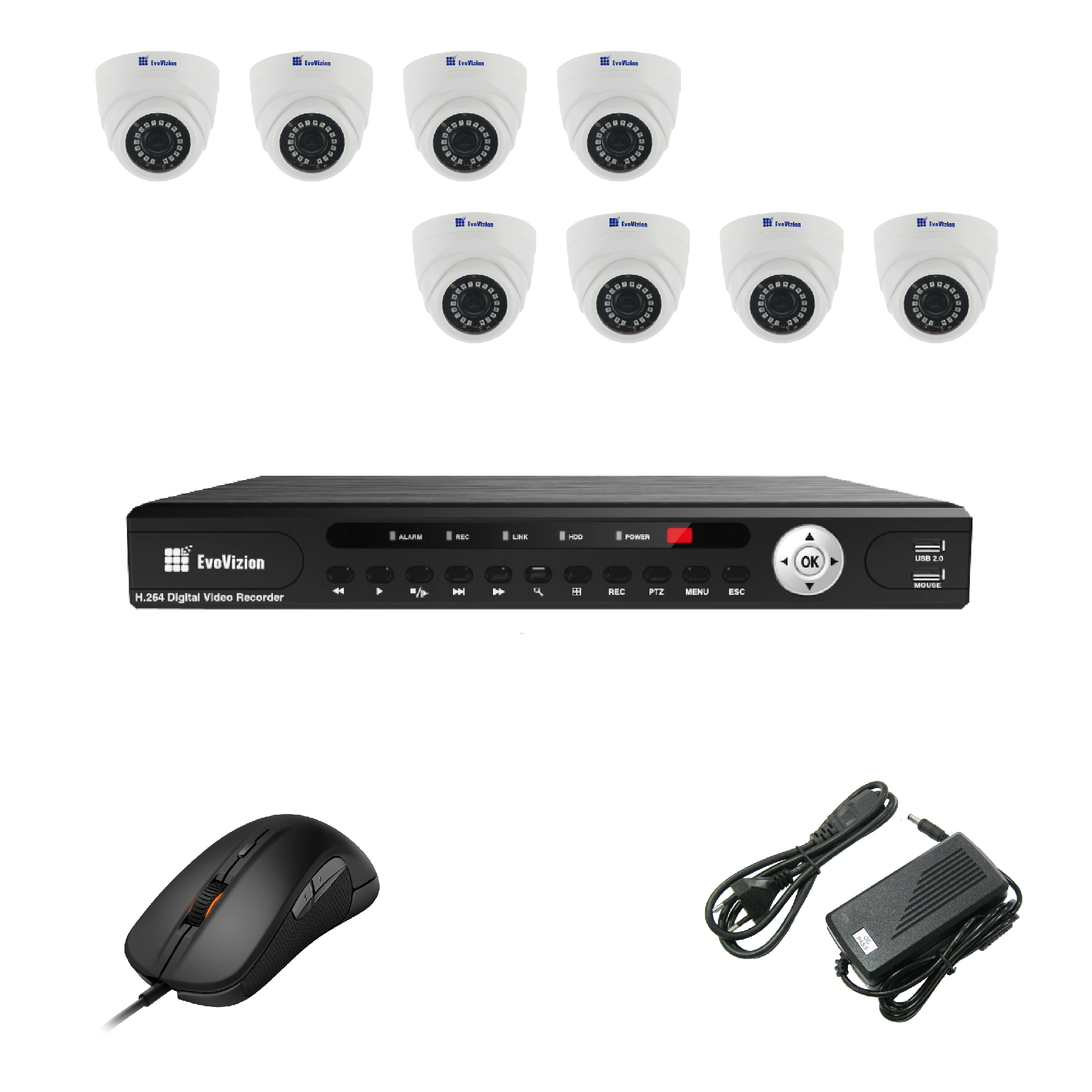 Комплект видеонаблюдения EvoVizion 8DOME-240-LITE