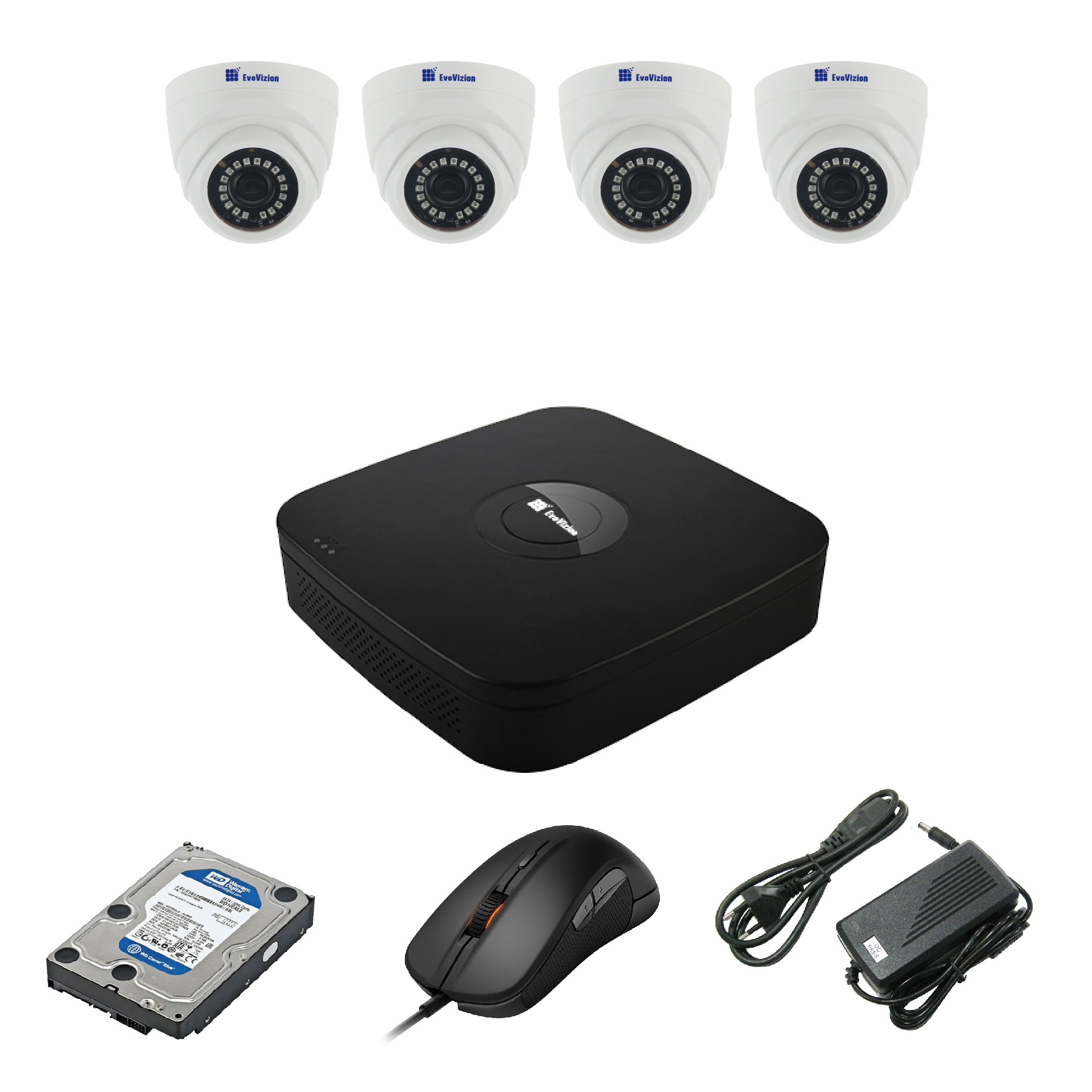 Комплект видеонаблюдения EvoVizion 4DOME-240-LITE + HDD 500 Гб