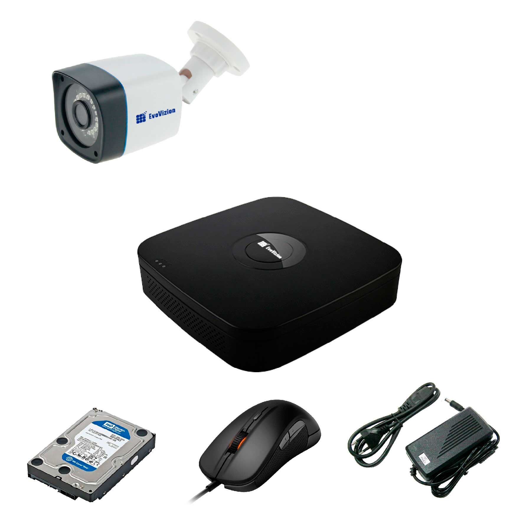 Комплект видеонаблюдения EvoVizion 1OUT-P-100 + HDD 500 Гб